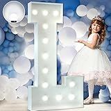 Marquee Letters 4 Feet Tall Large Light Up Letters Baby Shower Decorations Wedding Engagement Proposal White Party Decorations Marry Me Sign Big Cardboard Backdrop L
