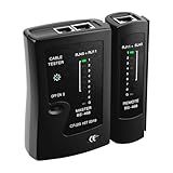 Mcbazel Network Cable Tester for RJ45 RJ11, Ethernet Cable Tester Tool for CAT5/CAT5E/CAT6/CAT6A, LAN Wire Test with LED Indicators & Smart Detection - Black