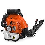 75.6cc Gas Leaf Blower Backpack 847CFM 2-Cycle Ergonomic Harness System 236 MPH Low Vibration and Cruise Control Powerful Gas Blowers for Lawn Yard Care Gifts for Dad
