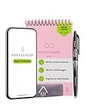 Rocketbook Mini Reusable Smart Notepad, Pocket Size Notebook 3.5x5.5, Pink - Dotted Pages, App-Connected, Erasable, Ideal for On-The-Go List Taking & Quick Notes Anywhere
