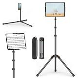 XXZU 72in Tablet Floor Stand Tripod,Tablet Stand Floor with 360° Ball Head,Height Adjustable Floor Stand Holder with Case,Sheet Music Stand for iPad/iPhone/Kindle and All 4.7-13” Devices