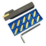 ASZLBYM Lathe Grooving Tool Holder Grooving Cut-Off Tool Holder MGEHR1616-3 With 11pcs MGMN300-M Indexable Carbide Grooving Inserts