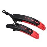 MAKELEN Bike Fender Set Mudguard Set Front and Rear 2 Parts-Universal Full Cover Thicken Widen Bicycle Adjustable Bike Fender Mud Guard Mudflap for MTB Road Bike Mountain Bike Black&Red