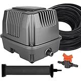 AquaMiracle Koi Pond Aerator Pond Air Pump with Self-Sinking Airline Rubber Air Diffuser, Air Flow Control Pond Deicer All-in-One Pond Aeration Kit for Outdoor Pond 2,000-5,000 Gallons