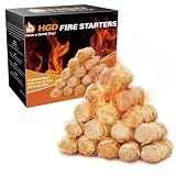 HGD Natural Fire Starters - Waterproof & Odorless Charcoal Starters for Fireplace, Campfire, BBQ, Grill, Fire Pit, Wood & Pellet Stove, Chimney, Pizza Oven & Smoker - Indoor & Outdoor Use