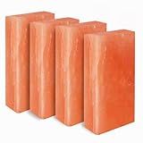 ZK Himalayan Salt Tiles 8x4x1 for Spa, Sauna- Pack of 4 Salt Bricks for Building Salt Wall, Natural Himalayan Pink Salt Block and Home Décor and Dye Project