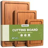 3-Piece Set Deep-Carbonized Bamboo Cutting Board for Kitchen, Carbonized