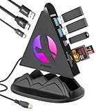 USB C Hub, 8-in-1 USB C for Laptop with 4K HDMI, PD 100W, 5Gbps USB-A 3.0 x 3 & Type C 3.0 x 1, SD/TF Card Reader, RGB Type C hub for MacBook Air/Pro, Laptop, PC, iPad, iPhone17, XPS, Surface