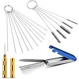 Coeweule Carburetor Cleaning Kit, Premium Torch Tip Cleaner, Stainless Steel 13 Clean Line Set 10 Needles 5 Nylon Brushes 1 Pointed Picks for Small Engine Lawnmower Welding Stove Airbrush Spray Gun