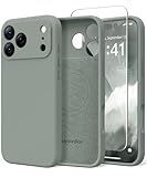 SuydanBox Magnetic for iPhone 17 Pro Case, Compatible with MagSafe, [Full Camera Protection][Screen Protector] Silicone Shockproof Protective Phone Case for iPhone 17 Pro 6.3", Calke Green