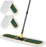 36" Commercial Dust Mop for Floor Cleaning with Replacement Mop Pads, Heavy Duty Industrial Large Floor Wet Dry Mop for Cleaning Office Garage Hardwood Warehouse Factory Mall