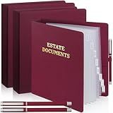 Fulmoon 2 Set Estate Planning Documents with Tabs Index Dividers Pens 3 Ring Estate Binder 11'' x 11.8'' x 2.4'' Life Organizer for Final Wishes Planning Family Emergency Financial Documents