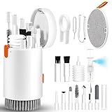 walrfid Laptop Phone Screen Cleaner Kit, Computer Keyboard Brush Cleaning Spray for iPhone AirPods MacBook iPad, 20-in-1 Electronic Device Clean Tool for Camera Earbud Car Screens (White)