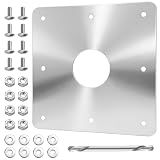 8x8-Inch Pool Water Return Repair Kit for Above Ground Pools Wall Repair Kit, Pool Skimmer Wall Repair Panel Kit with 2-3/8" Thru Hole, Drill Bit & Hardware for Rust at The Water Return Fitting