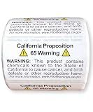 Prop 65 California Warning Labels 500 Count Roll | 1 by 2 Inch Size | Perforated Lines Between Labels for Easy Separating | Perfect for Products and Consumer Alerts | CA 2026 Edition Notice Stickers