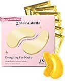 grace & stella Award Winning Under Eye Mask - Birthday Gifts for Women - Gel Eye Patches for Dark Circles, Puffy Eyes, Wrinkles, Undereye Bags - Gifts for Teen Girls Vegan Self Care (48 Pairs, Gold)