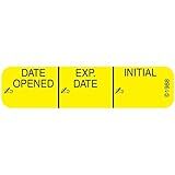 Pharmex 1-370 "Date Opened" Permanent Paper Label, 1 9/16" x 3/8", Yellow, Pack of 1000