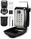 Tevlaphee Car Lock Box Punch Button Combination Car Window Key Safe Box Portable Key Storage Waterproof Security Lock Boxes for Keys,Credit Cards and Cash