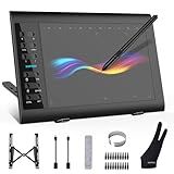 XOPPOX Graphics Drawing Tablet, 10×6 Inch Large Active Area with Battery-Free Stylus, 8192 Levels of Pen Pressure and 12 Hot Keys, Compatible with PC/Mac/Android for Painting, Design & Online Teaching
