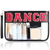 BuyCard Dance Recital Gifts, Clear Makeup Letter Bag, Chenille Letter Patch Cosmetic Bag, Dance Competition Gift, Toiletry Pouches with Zipper, Waterproof Travel Purse for Girl Women Appreciation