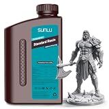 SUNLU Standard 3D Printer Resin Plus, Fast-Curing Photopolymer Resin for LCD/DLP/SLA Printers, 395-405nm UV, Low Shrinkage and High Precision, Grey 1KG