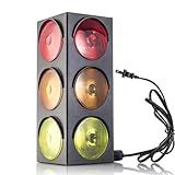 Kicko Traffic Light Prop, 12.25 inch - Simulates Traffic Stop Light - Novelty Traffic Light Lamp - Plug-in Blinking Bedside Lamp - Race Decorations Traffic Signs - Red Light Green Light Game for Kids