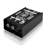 Pyle Premium Direct Injection Audio Box - 2.36" x 4.09" Passive DI Unit Hum Eliminator w/ Input Attenuator to Connect Guitar & Bass, 1/4'' Impedance Transformer Connector to Balanced & Unbalanced XLR