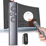 Norwii Presentation Clicker with Digital Pointer for TV LED LCD Screen, Presentation Remote, Slide Clicker, Wireless Presenter with Highlight, Magnify, Mouse Left Click - N95s Pro 32G(Red Light)