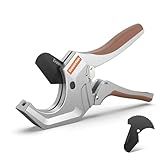 PVC Pipe Cutter with Replaceable SK5 Blade, Cuts Up to 2-1/2"(63mm) Heavy-Duty Pipe Cutter Tool, Thicken Aluminum Aolly Body Ratchet Pipe Cutter for Plumbing Pipes PEP PR Plastic Hoses