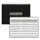 HAUTOCO Check Registers for Personal Checkbook, Transaction Expense Ledger Log Book for Small Business, Checking Account Register Book to Track Payments, Deposits, Finances, 8.4 x 6.2'', Black