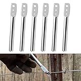 6 Pcs 3 Holes Wire Twister, for T-posts, U-posts, Y-posts, Round Posts Fence, Multi-functional Bender, High-tensile Wire Tool, Twisting Tool, Fencing Tool, 0.1", 0.14", 0.21" Diameter Holes, 5.1" L