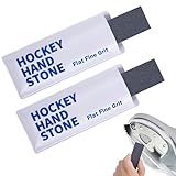 Shupakul 2 Pcs Skate Sharpening Stones, Hockey Skate Hand Stone with PU Cover, Flat Fine Grit Hockey Honing Stone for Sharpening Ice Skates