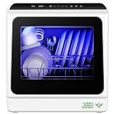 EUHOMY Countertop Dishwasher Portable with 6 Programs, 5L Built-in Water Tank for Apartments & RV, 167℉ High-Temp, No Hookup Needed, Mini Dishwasher with Baby Care, Air Dry/Quick/ECO/Fruit/Normal Mode