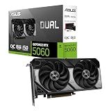 ASUS Dual NVIDIA GeForce RTX 5060 8GB GDDR7 OC Edition (PCIe 5.0, 8GB GDDR7, DLSS 4, HDMI 2.1b, DisplayPort 2.1b, 2.5-Slot Design, Axial-tech Fan Design, 0dB Technology), 3 Year Warranty