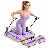 Pnknose Pilates Board-Pilates Reformer Set 6 in 1 Multifunctional Abdominal Pilates Board for Home Workout Equipment, Foldable Pilates Portable Reformer Machine, Ab Board Trainer for Women