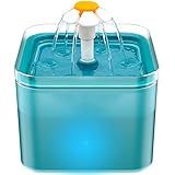 Cat Water Fountain for Drinking: Automatic Dog Bowl Dispenser - Pet Waterer Bowls Fountains - Auto Cats Dish Supplies - Quiet Animal Watering Machine - 67oz/2L Green Kitty Drink Dishes - AONBOY