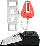 Portable Door Lock & Door Stop Alarm Set, Dual Protection Home Security Door Kit, Travel Hotel Lock Devices Pocket Self Defensey Tools for Traveling Hotel Home Apartment,Red