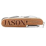 Single - Personalized Pocket Knife for Groomsmen - 8-Function Multi-Tool Custom Knives - Engraved Pocket Knives | Groomsman Gifts for Wedding, Groomsmen Proposal Gifts - Bachelor Party, Best Man