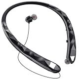 Finpola Bluetooth Neckband Headphones, Retractable Headphone Design with IPX5 Waterproof & Vibration Alerts, Neckband Headphones Stereo Noise Cancelling for Gym/Office