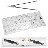 3 Pcs Marine Navigation Kit, Nautical Chart Plotting Tool Set with Single Hand Divider, Navigation Ruler and Protractor, Drafting Supplies for Boating, Sailing, Seafaring