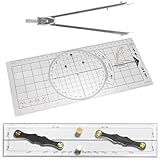 3 Pcs Marine Navigation Kit, Nautical Chart Plotting Tool Set with Single Hand Divider, Navigation Ruler and Protractor, Drafting Supplies for Boating, Sailing, Seafaring