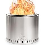 OutVue 19.5 inch Stainless Steel Smokeless Fire Pit, Outdoor Smokeless Firepit, Wood Burning Fire Pits for Camping, Bonfire, Low Smoke Firepit for Outside (Vertical Hole)