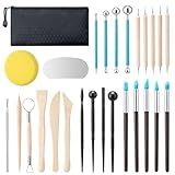 Amrules Clay Tools Kit, 27 PCS Pottery Tools, Practical Polymer Clay Sculpting Tools Kit, Air Dry Clay Tools Set for Adults, Pottery Craft, Dotting, Carving, Drawing, Molding, Modeling, Shaping