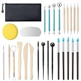 Amrules Clay Tools Kit, 27 PCS Pottery Tools, Practical Polymer Clay Sculpting Tools Kit, Air Dry Clay Tools Set for Adults, Pottery Craft, Dotting, Carving, Drawing, Molding, Modeling, Shaping