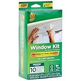 Duck Brand Window Insulation Kit - Winter Seal Kit Fits up to 10 Windows - Rolled Shrink Film Cuts to Size for Easy Indoor Installation - Tape Included - 62 In. by 420 In.- Clear