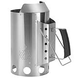 onlyfire Heavy Duty Deluxe BBQ Chimney Starter, Stainless Steel Charcoal Chimney Starter for Charcoal Grills Barbecue Fire Starter with Heat Shield & Stay-Cool Handle Easy to Use BBQ Grill Tool
