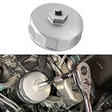 Rebvugr Heavy Duty 74mm 14 Flutes Oil Filter Wrench, Oil Filter Tool, 3/8" Square Drive Oil Filter Removel Tools, Oil Housing Cap Socket Remover Compatible with Toyota Porsche Audi Mazda Tribute