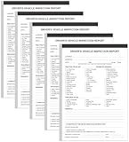 (5-Pack) Detailed Driver's Vehicle Inspection Report Book Format, 2-Ply Carbonless, 31 Sets of Forms per DVIR Log Book for Truck Drivers, 5.8" x 8.3"
