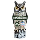 Dalen Lifelike Great Horned Owl Decoy Bird Repellent - 16-in Hand-Painted