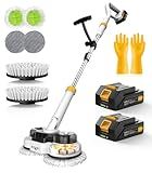 qimedo 800RPM Cordless Electric Mop, 6000mAh Battery Electric Power Scrubber & Mops for Floor Cleaning, Best Automatic Spin Mops with Smart Display,Rotating Mop with LED Light & Water Spray